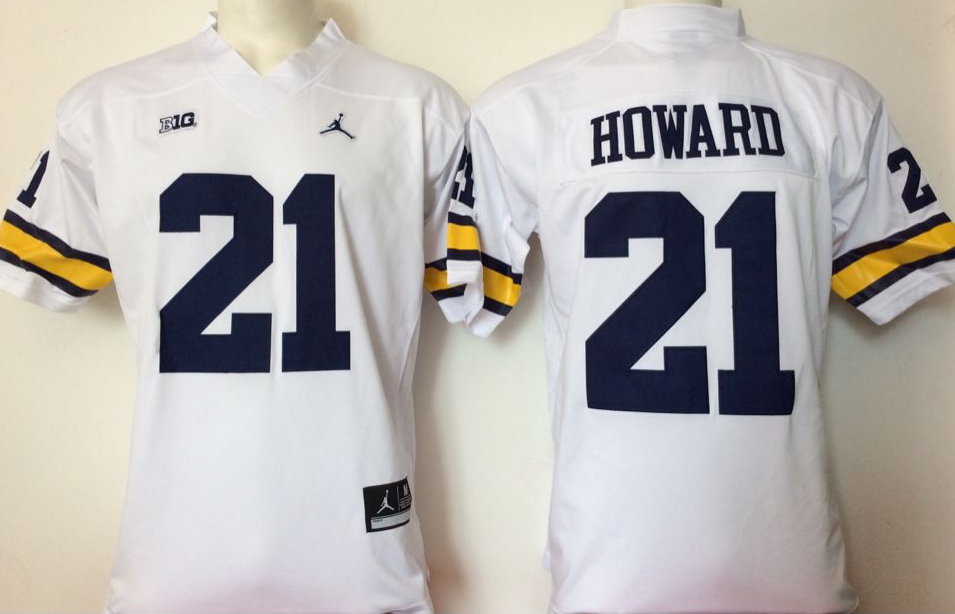 NCAA Men Michigan Wolverines White 21->ncaa teams->NCAA Jersey